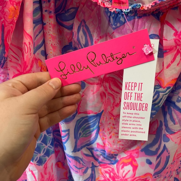 NWT LILLY PULITZER Dezi Off-The-Shoulder Maxi Dress - Picture 3 of 12